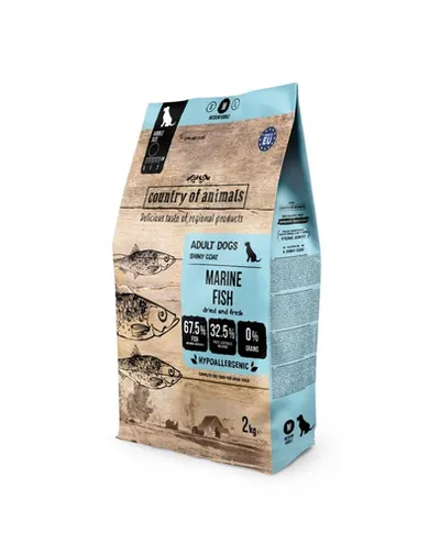 COUNTRY OF ANIMALS hrană uscată cu pește marin pentru câini M 2 kg