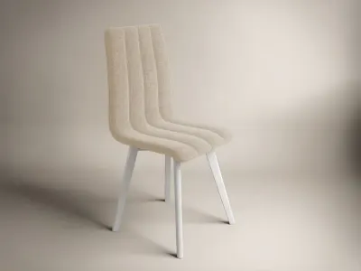 Scaun Karma Tapitat Crem Alb