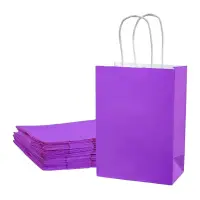 Sacoșe hârtie cu mâner răsucit - mov (set 12 buc) - Mare - 31x42x12cm