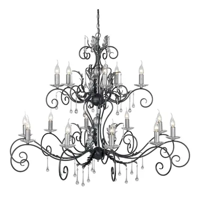 Corp de iluminat suspendat, lustra Amarilli 15 Light Chandelier – Black/Silver