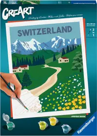 Set de pictat după numere Ravensburger CreArt - Alpii Elvețieni