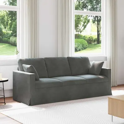 vidaXL Canapea Gri închis 198 x 78 x 80 cm Catifea
