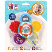 Jucarie bebelusi zornaitoare si dentitie, floare, Bam Bam 515039, 0+ luni
