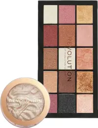 Makeup Revolution Reloaded Set - Paletă de fard de pleoape și iluminator cu pudră iluminatoare, 16,5 + 10 g