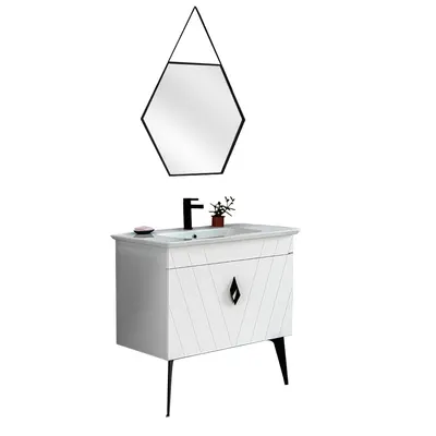 Set mobilier baie Riva 3 piese alb 90 cm