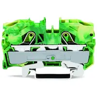 2-conductor ground terminal block; 10 mm²; suitable for Ex e II applications; side and center marking; for DIN-rail 35 x 15 and 35 x 7.5; Push-in CAGE CLAMP®; 10,00 mm²; green-yellow