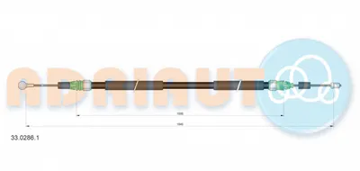 Cablu frana mana Spate Dreapta (1645mm 1500mm) potrivit OPEL VIVARO B 1.6D 06.14-12.19