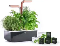Gradină de casă Veritable - Smart, 9.5 W, 4 umpluturi,negru - cupru