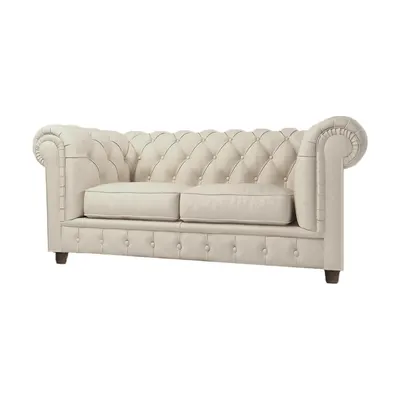 Canapea crem cu tapițerie din catifea 184 cm Cambridge – Ropez