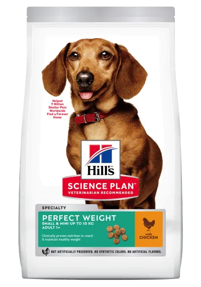 Hrana uscata caini, Hill's Science Plan Canine Adult Perfect Weight Small and Mini Chicken, 1.5 kg