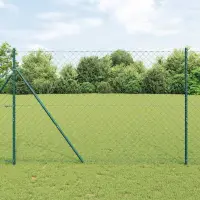 vidaXL Gard de legătură cu fixare la sol 25 x 1,6 m Verde Plasă