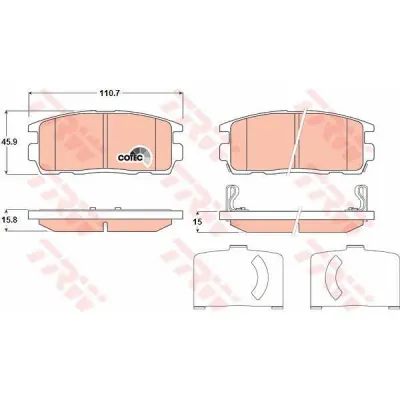 Set placute frana, frana disc TRW GDB1716