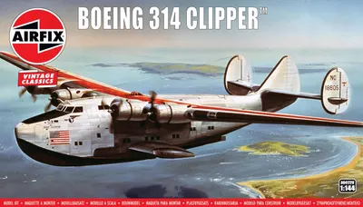 Model asamblabil Airfix Contemporary: Avioane - Hidroavion american pentru distanțe lungi Boeing 314 Clipper - Vintage Classics