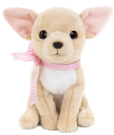 Jucărie de pluș Studio Pets - Câine Chihuahua cu panglică, Pinkey