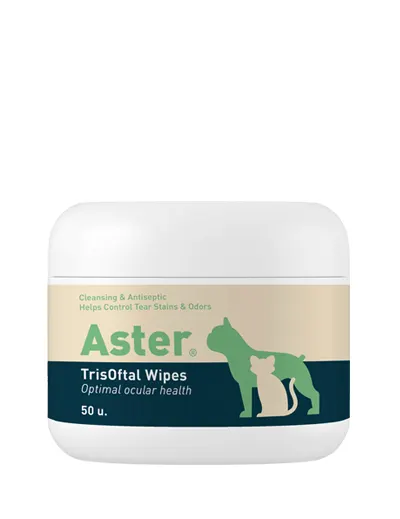 ASTER TrisOftal șervețele pentru ochi și pliurile feței, 50 de șervețele: cu trometamină, EDTA și clorhexidină