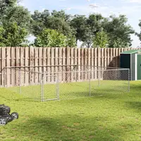 vidaXL Padoc pentru câini de exterior, 4 x 4 x 1 m, oțel galvanizat