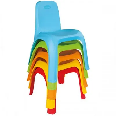Scaunel cu spatar pentru copii Pilsan King Rosu interiorexterior,sezut ergonomic,picioare stabile cu antiderapant,utilizare pentru gradinita, cresa, afterschool,greutate suportata 150kg