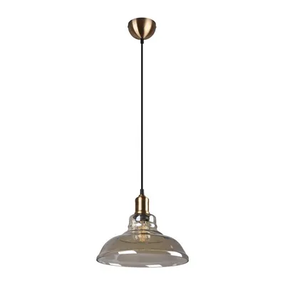 Lustră alămie din metal cu abajur din sticlă ø 28 cm Aldo – Reality