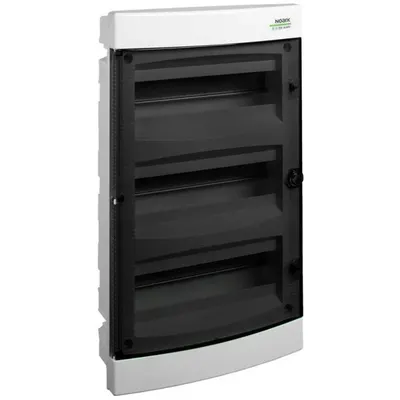 Cofret de distributie din plastic, Noark 106198 PNF 3x18T, montare incastrata, usa transparenta, IP40, 3 randuri