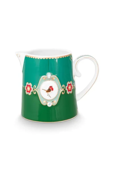 Latieră din porțelan, Pip Studio, Emerald-Green, 270ml, colecția Love Birds