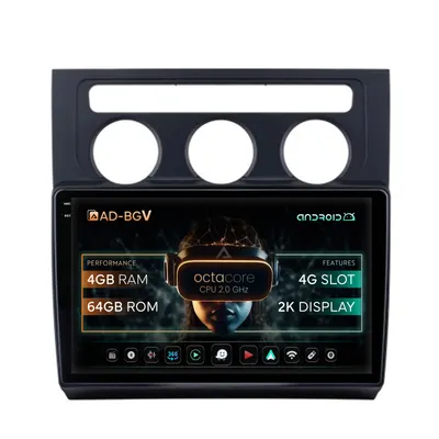 Navigatie Volkswagen Touran (2003-2010), Android, V-Octacore 4GB RAM + 64GB ROM, 10.36 Inch - AD-BGV10004+AD-BGRKIT053