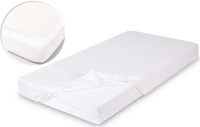 Cearșaf de bambus cu bandă elastică Baby Matex - 035, alb, 60 x 120 cm