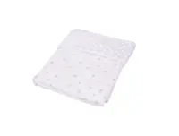 Paturica din bumbac model stelute si plus minky alb 80x80 cm