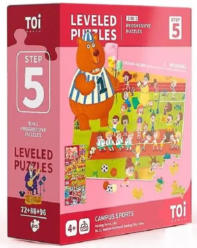 Puzzle progresiv pentru copii Toi World - Academia de sport, nivelul 5