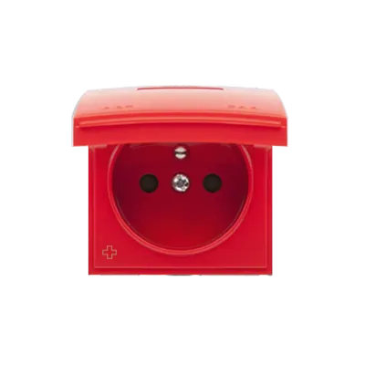 Carcasa pentru priza simpla IP44, antibacterial, rosu