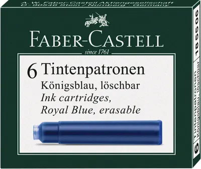 Set patroane pentru stilou Faber-Castell - Albastre, 6 bucati