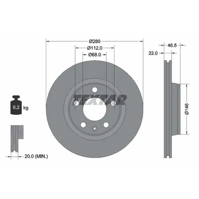 Disc frana TEXTAR 92083505