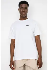 Tricou relaxed fit de bumbac cu logo pe piept Essential - Alb