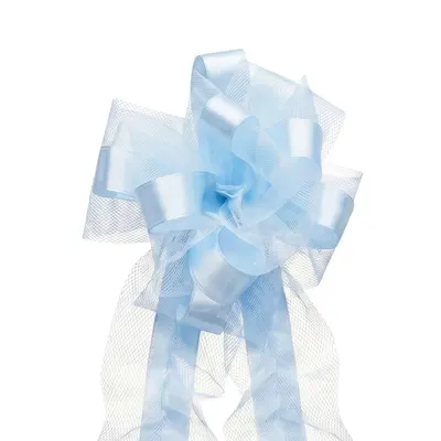 Fundă decorativă pentru evenimente, cu autoformare tulle, bleu