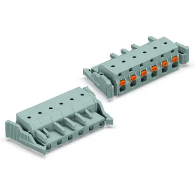 1-conductor female plug; push-button; Locking lever; 2.5 mm²; Pin spacing 7.5 mm; 13-pole; 2,50 mm²; gray