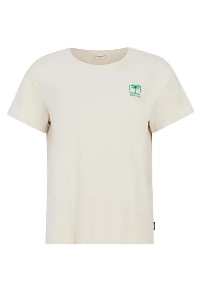 Tricou dama Lassy - croiala regulata - decolteu rotund - bumbac - bej