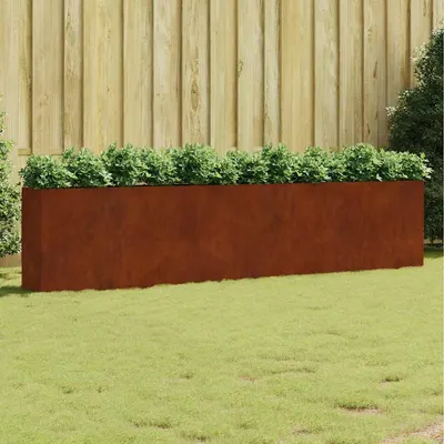 vidaXL Strat înălțat de grădină, 360x40x80 cm, oțel corten