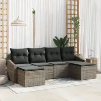 Gossi set canapea de gradina cu 6 piese si pernute gri din ratan
