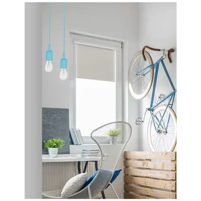 Lampa suspendata SWING Sky Albastru Silicon & Fabric Wire E27 1x60 Wat 230 Volt IP20 Fara bec