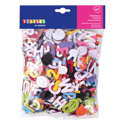 Set 500 de litere colorate adezive din fetru, creatie, gradinita si scoala