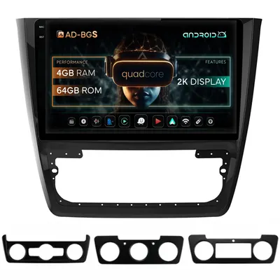 Navigatie 2K Skoda Yeti, Android, S-Quadcore 4GB RAM + 64GB ROM, 10.36 Inch - AD-BGS100042K+AD-BGRKIT040