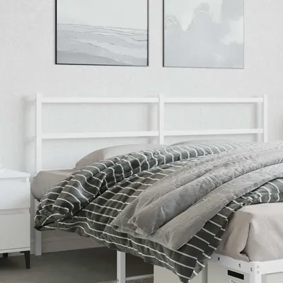 vidaXL Tăblie de pat de schimb metalică, alb, 150 cm