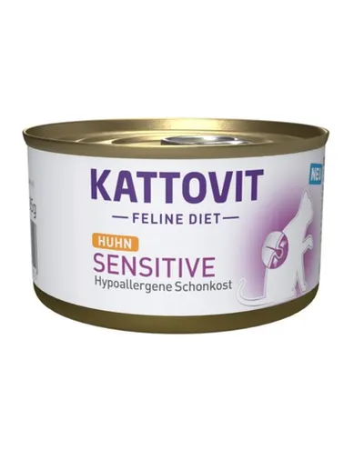 KATTOVIT Feline Diet Sensitive Chicken hrana umeda dietetica pentru pisici cu intolerante, alergii alimentare, cu pui 85 g