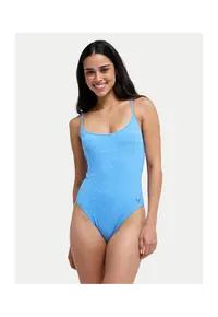 Costum de baie dama - albastru - poliester - elastan