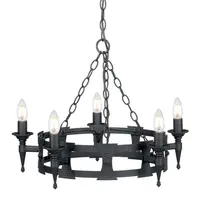 Corp de iluminat suspendat, lustra Saxon 5 Light Chandelier – Black