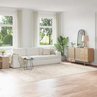 vidaXL Covor Shaggy Antiderapant Crem 240 x 340 cm PP