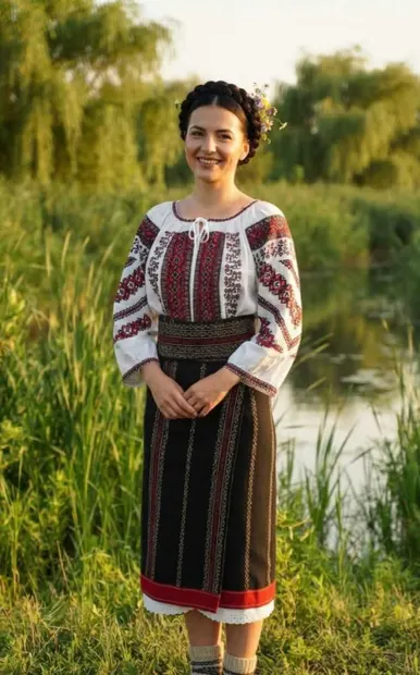 Costum popular format din catrinta , brau si ie - Tania