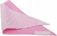 Esarfa moale pentru copii BabyMam, forma triunghiulara, sistem de prindere reglabil cu velcro moale, design 2-in-1 cu o fata din bumbac si una din minky pink