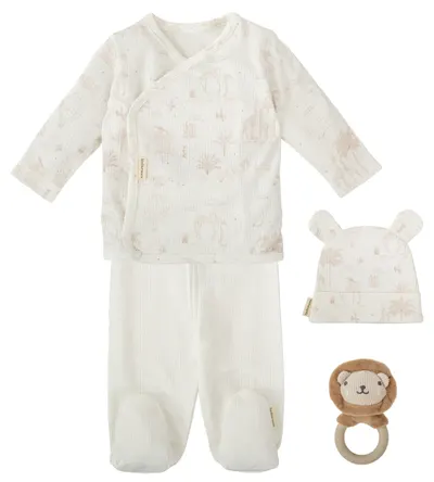 Set pentru ieșirea din maternitate Bimbidreams - Noe, 4 piese, 0-3 luni, White/Linen