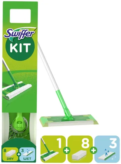 Set de mop Swiffer - Cu 8 prosoape uscate și 3 umede
