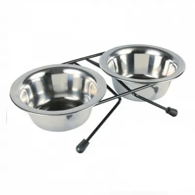 Castron din inox dublu 4Dog 2 x 0,95L